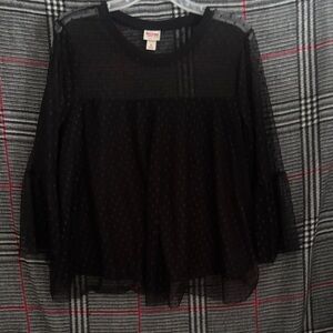 Mossimo Supply Co. Black Sheer Blouse